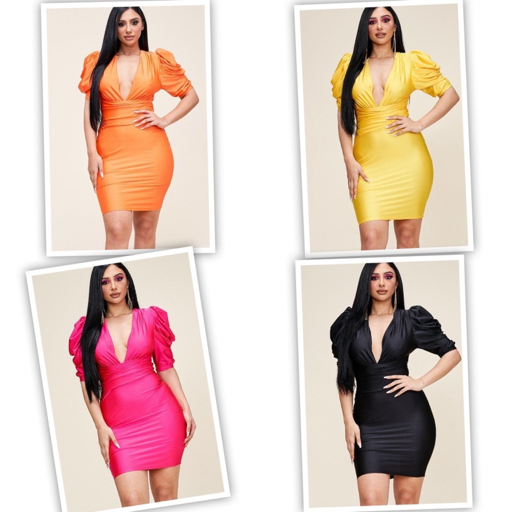 Puff Sleeve Mini Dress